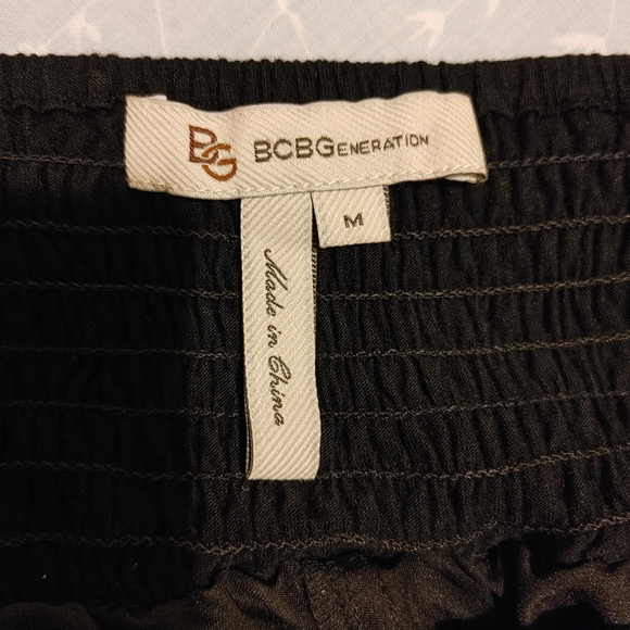 BCBGeneration  Babydoll Black Pleated Strappy Mini Dress (Size M) - Picture 6 of 8